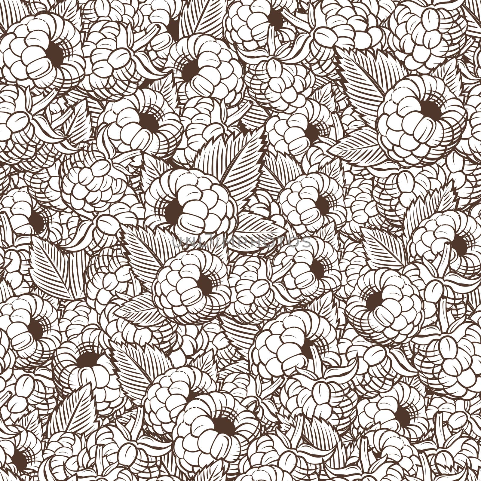 Vintage Raspberries Seamless Pattern by ConceptCafe