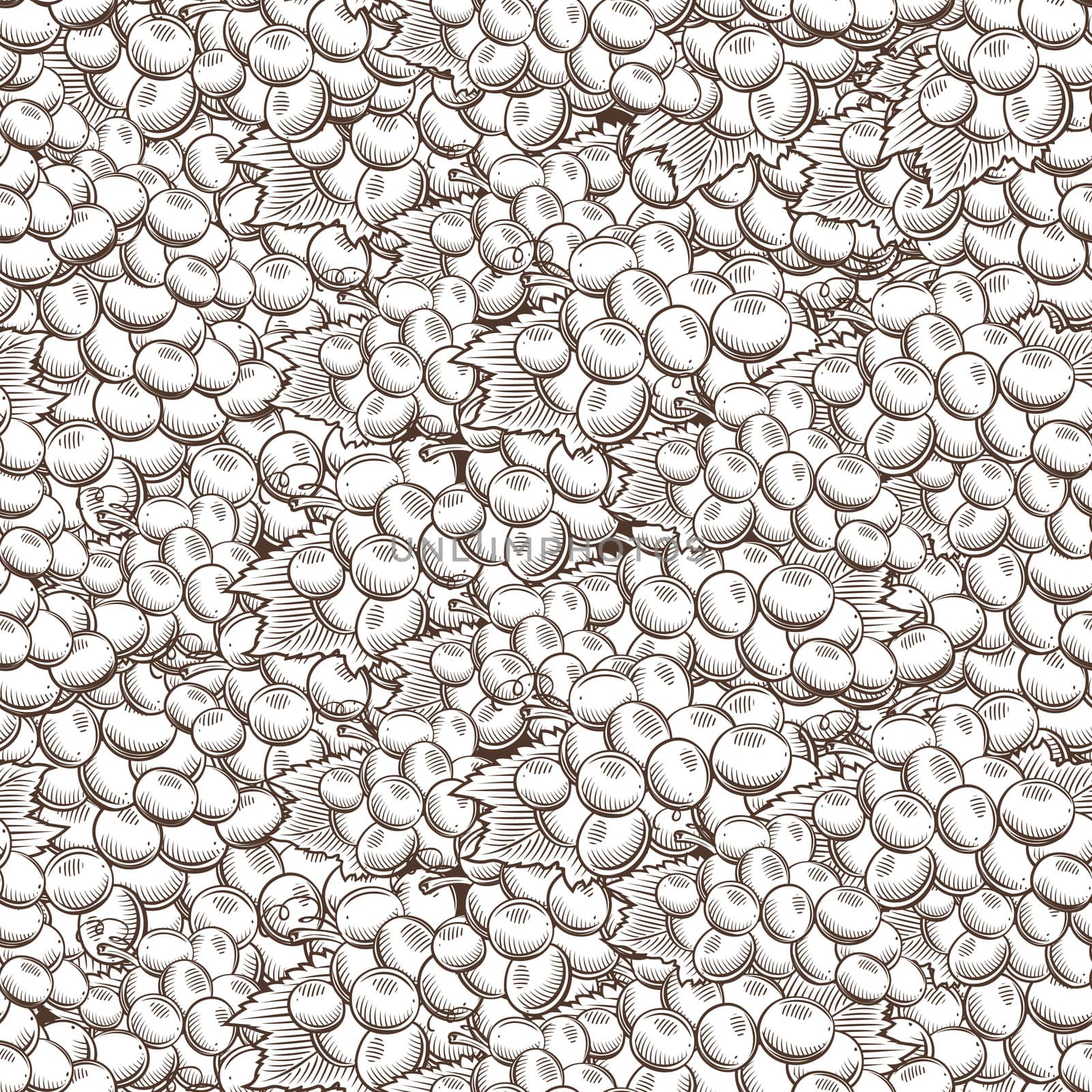 Vintage Grapes Seamless Pattern by ConceptCafe