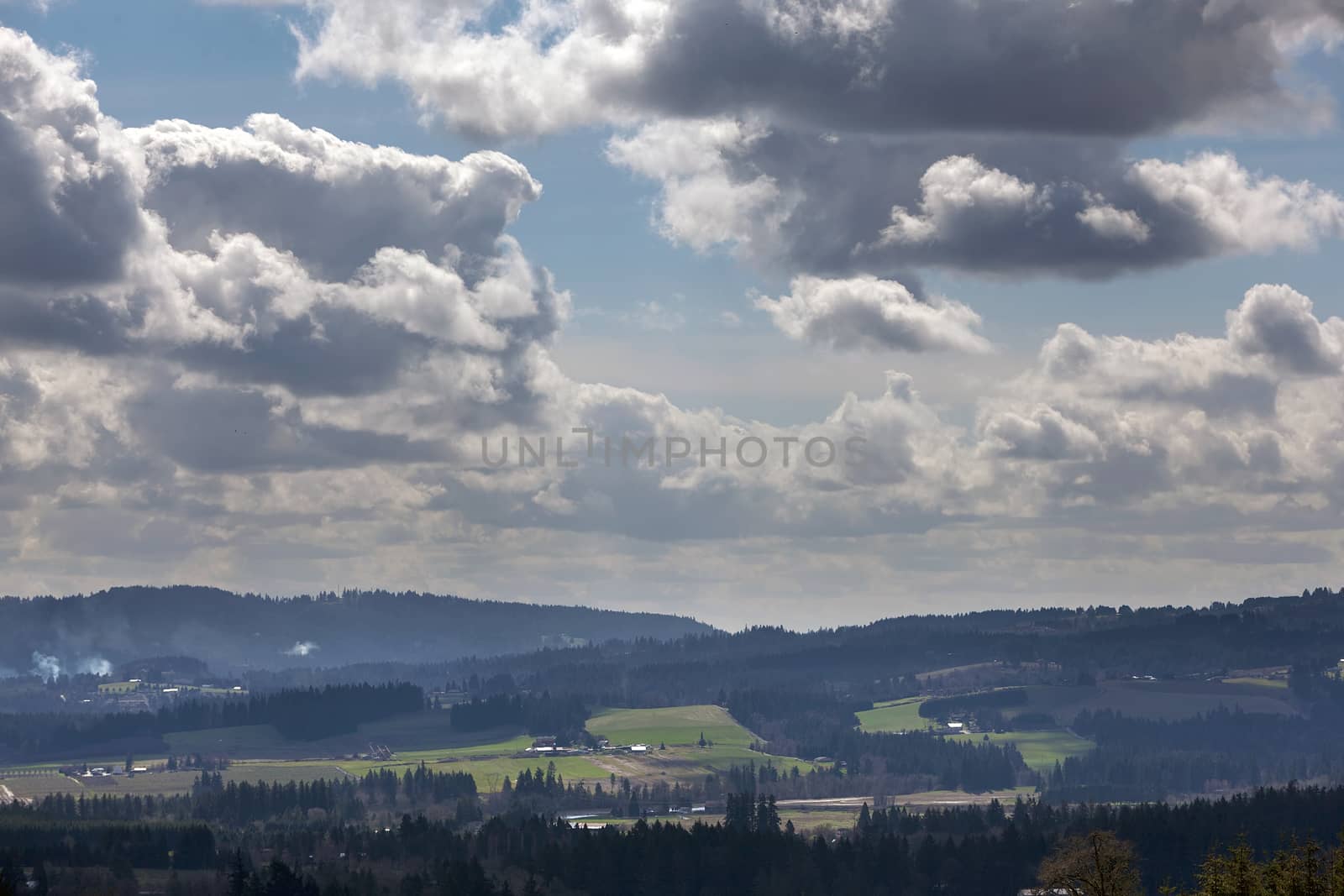 View of Chehalem Mountains and Tualatin River Valley in Beaverton Oregon