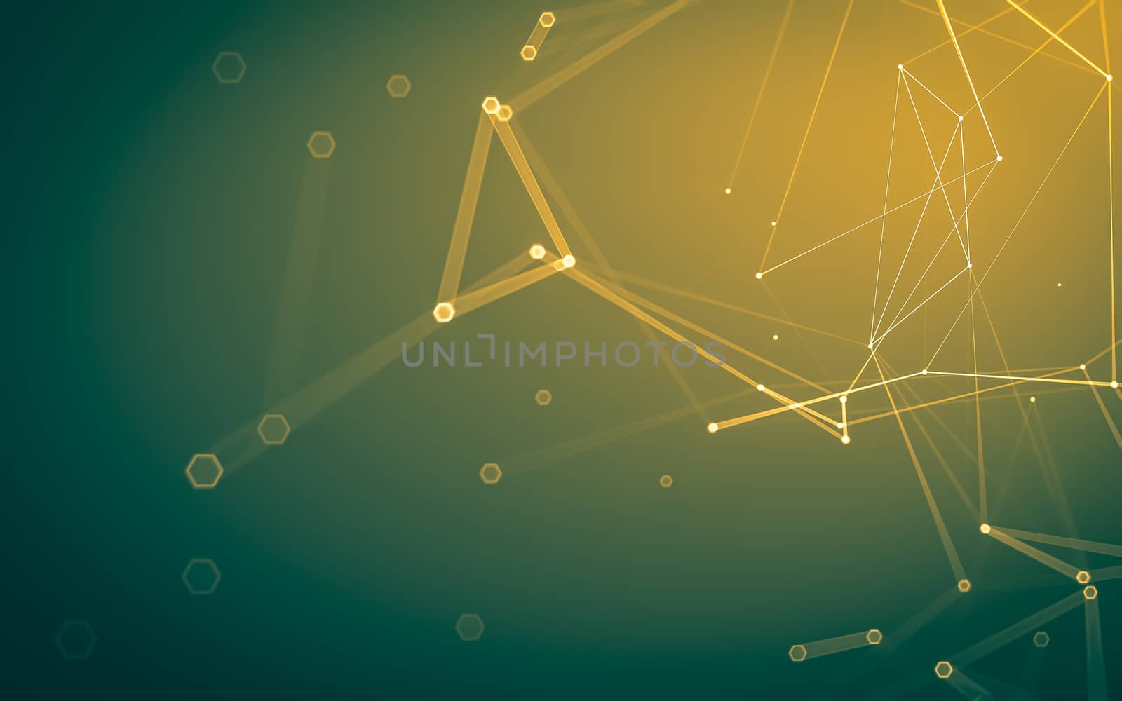 Abstract polygonal space low poly dark background with connecting dots and lines. Connection structure. 3d rendering