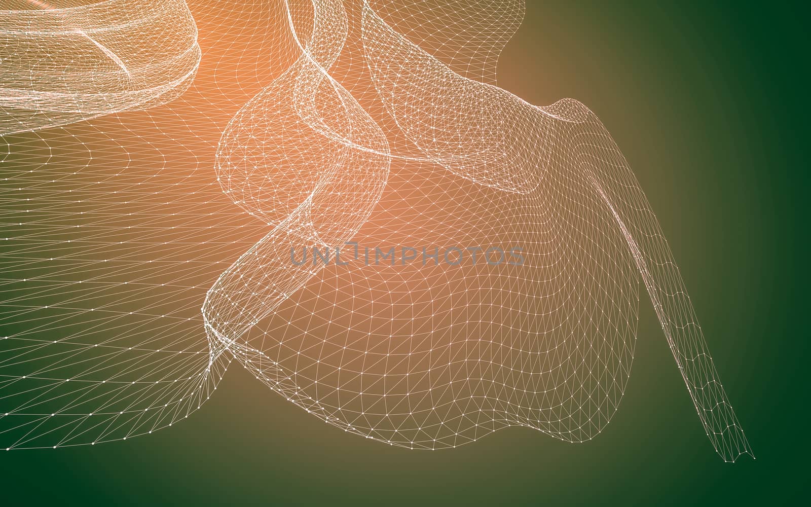 Abstract polygonal space low poly dark background with connecting dots and lines. Connection structure. 3d rendering