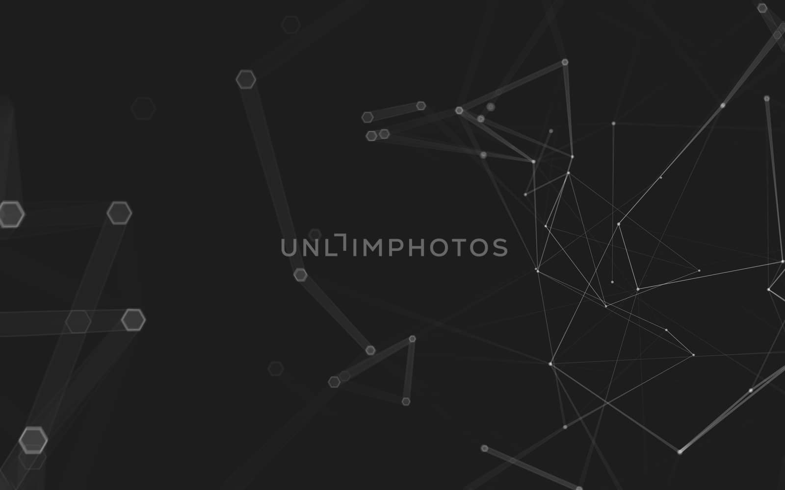 Abstract polygonal space low poly dark background with connecting dots and lines. Connection structure. 3d rendering