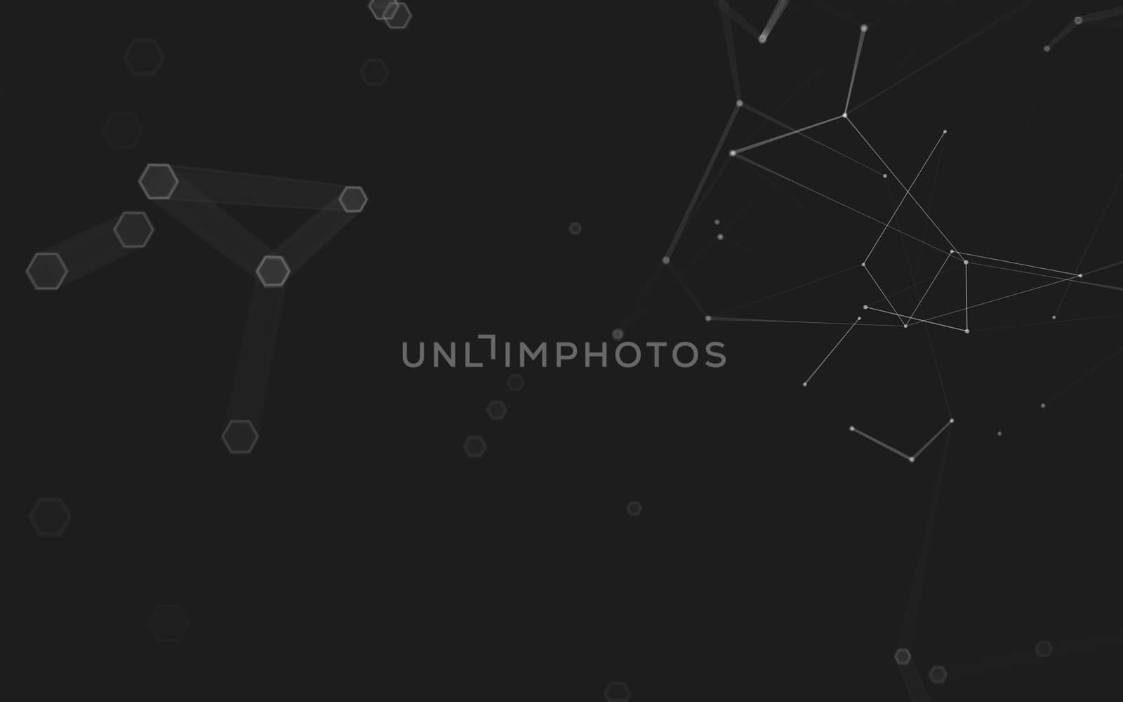 Abstract polygonal space low poly dark background with connecting dots and lines. Connection structure. 3d rendering