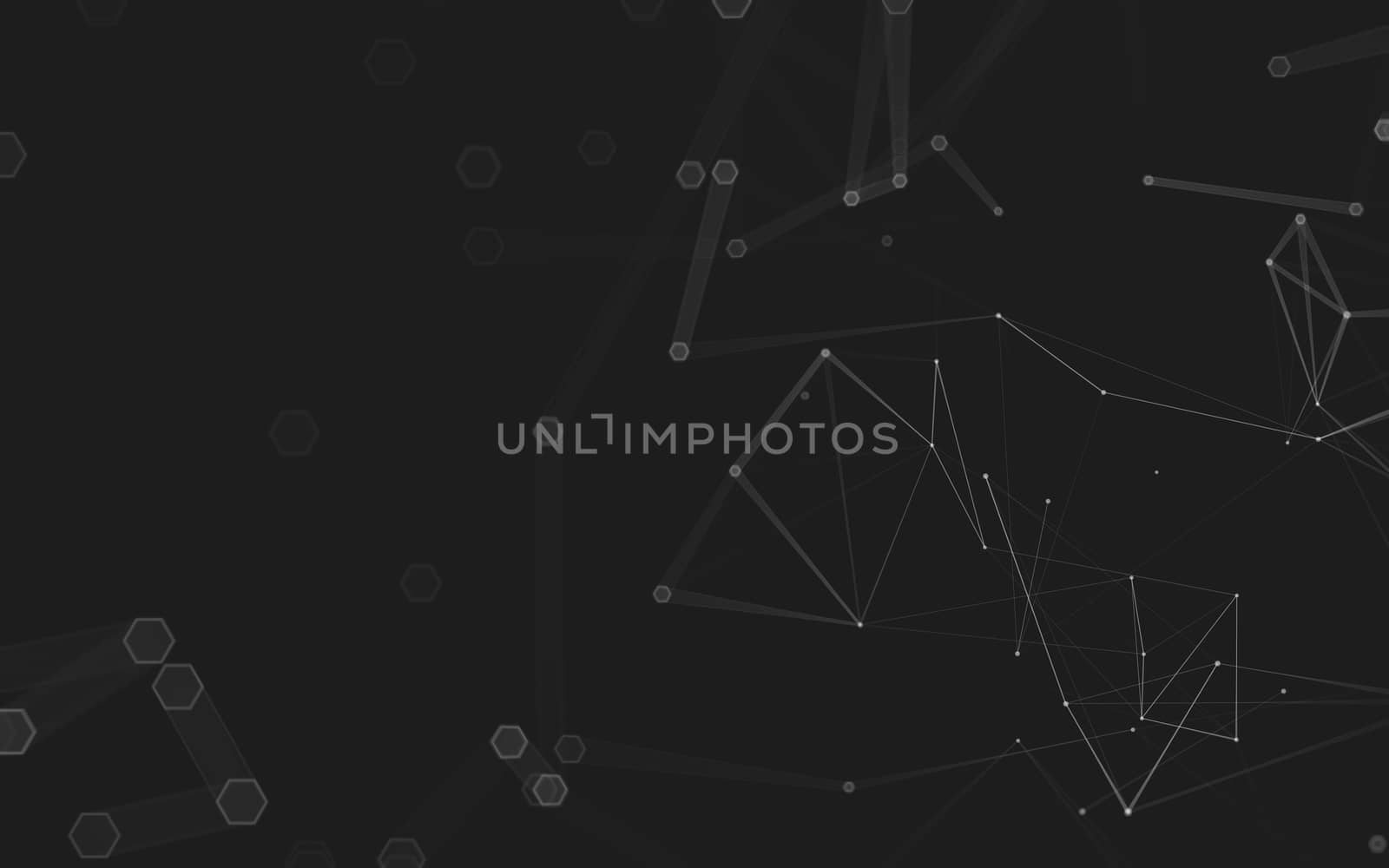 Abstract polygonal space low poly dark background with connecting dots and lines. Connection structure. 3d rendering