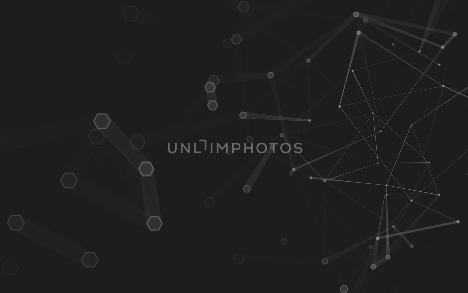 Abstract polygonal space low poly dark background with connecting dots and lines. Connection structure. 3d rendering