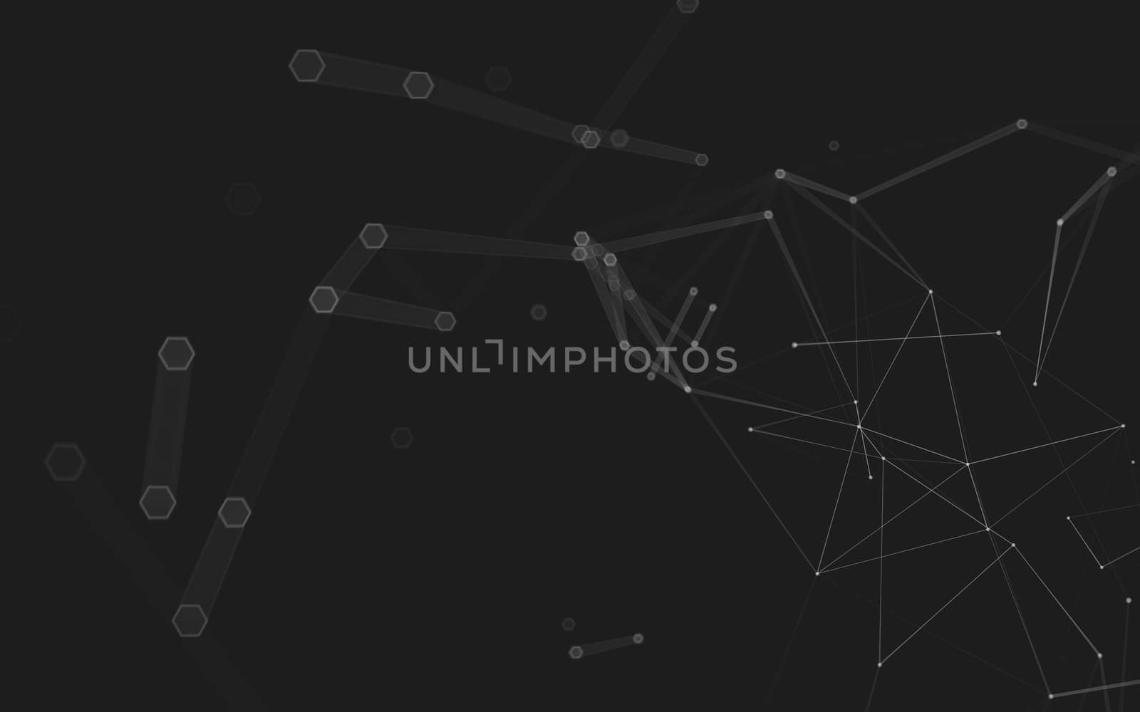 Abstract polygonal space low poly dark background, 3d rendering by teerawit