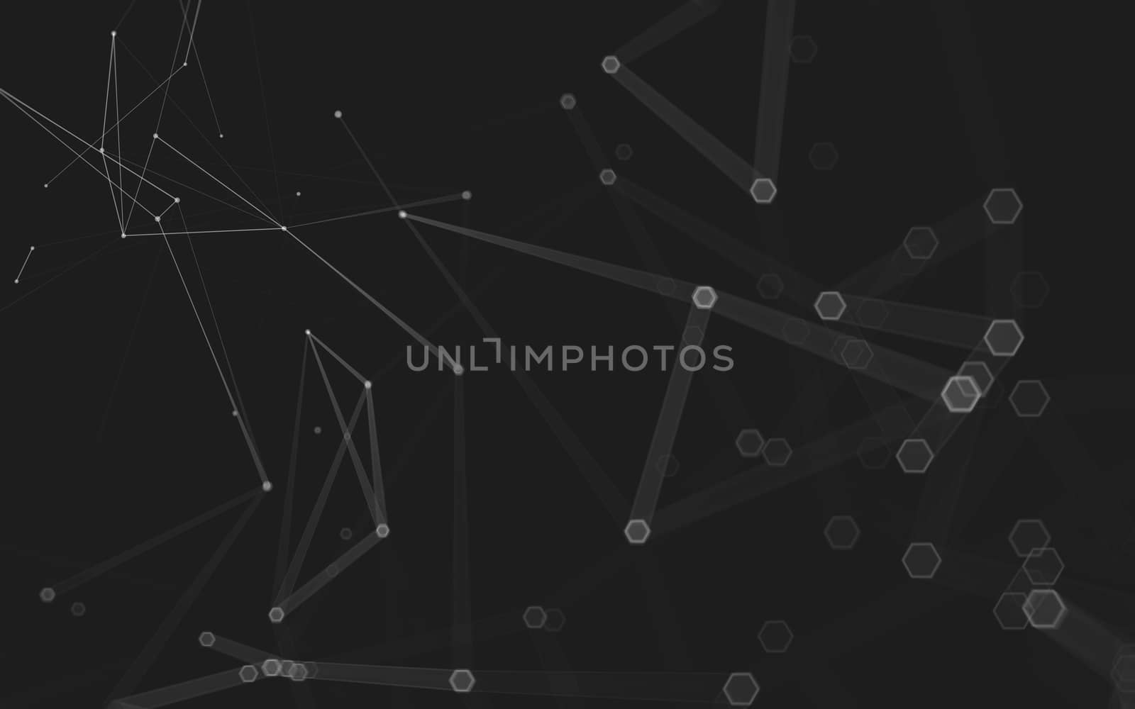 Abstract polygonal space low poly dark background with connecting dots and lines. Connection structure. 3d rendering