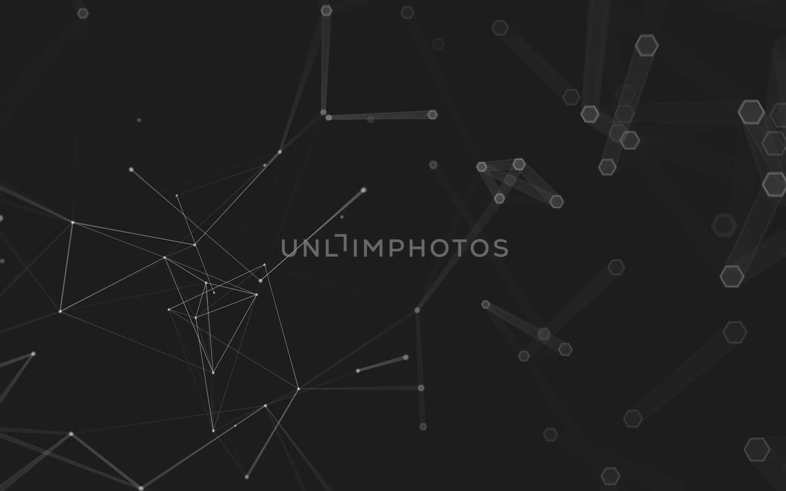 Abstract polygonal space low poly dark background, 3d rendering by teerawit