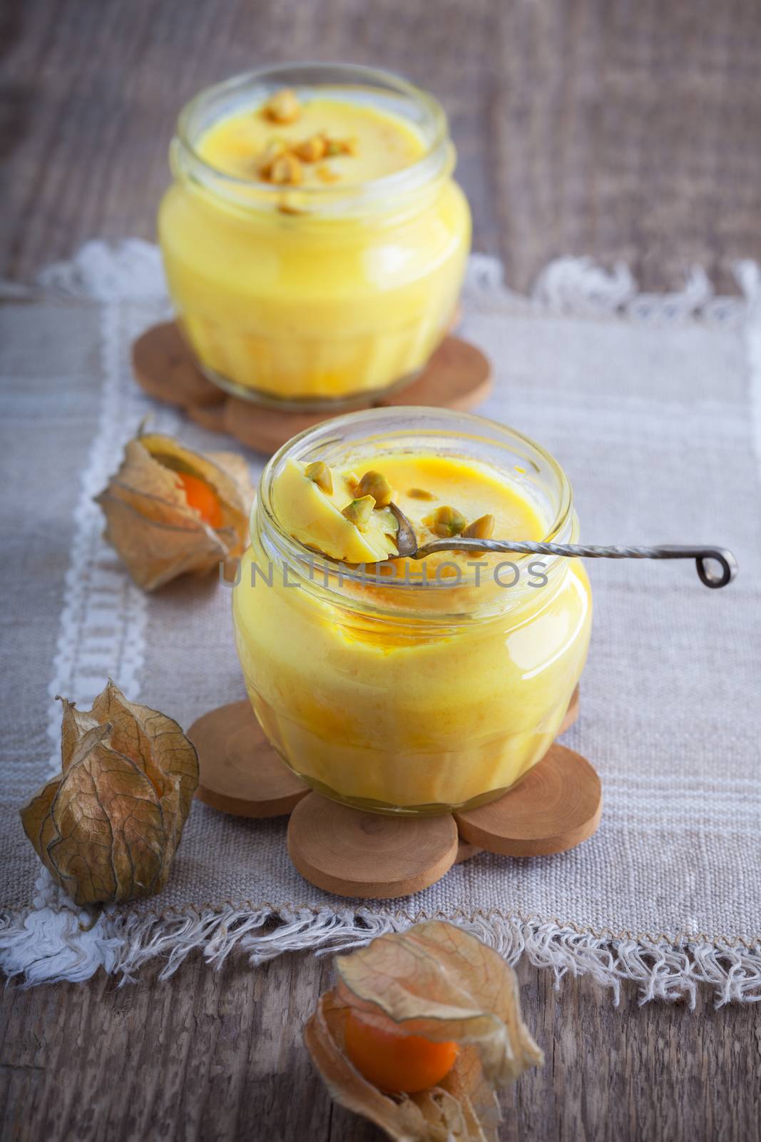 Panna cotta of almond milk with saffron by supercat67