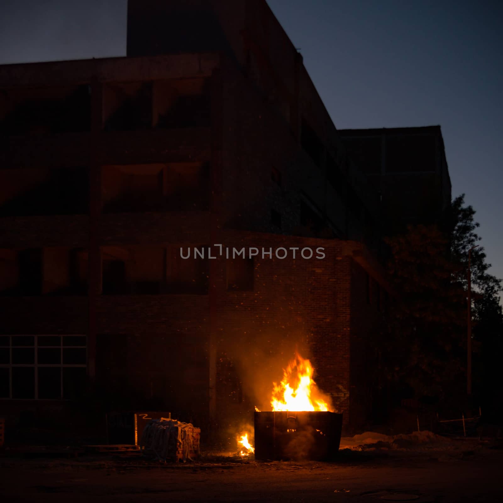 ruins of a very heavily polluted industrial factory, industrial series