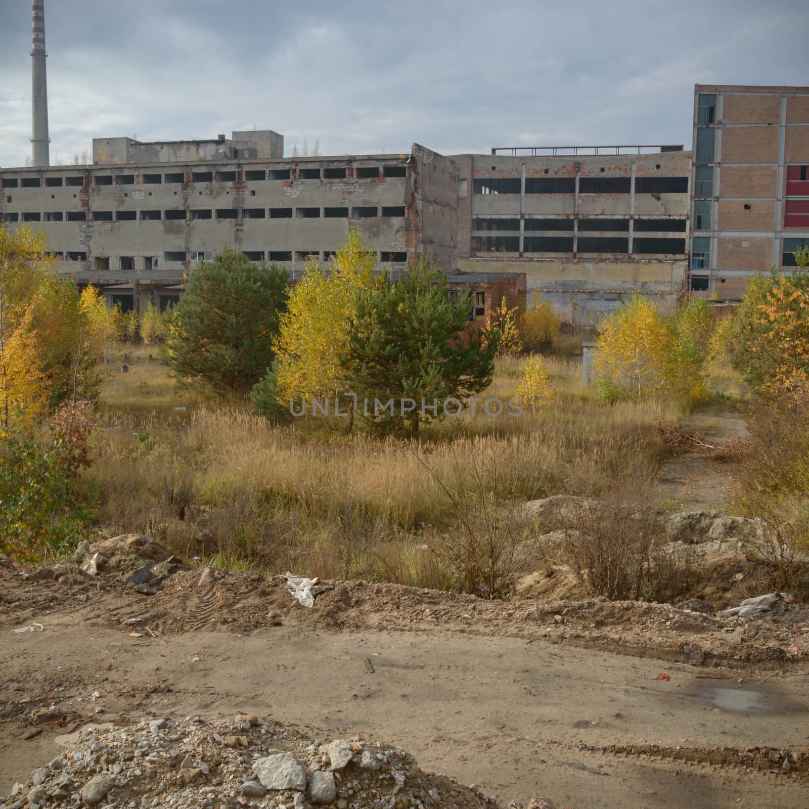 ruins of a very heavily polluted industrial factory, industrial series