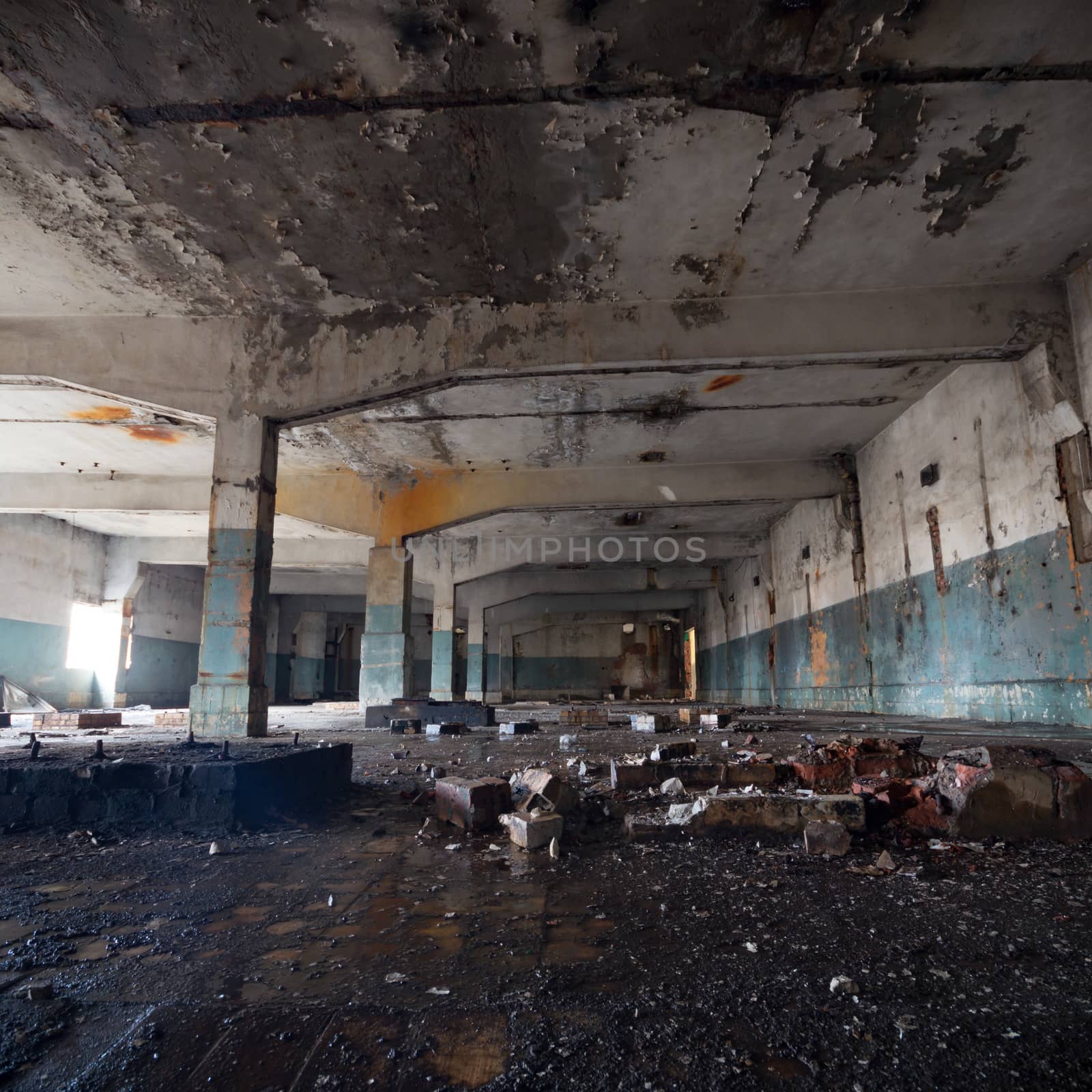 ruins of a very heavily polluted industrial factory, industrial series