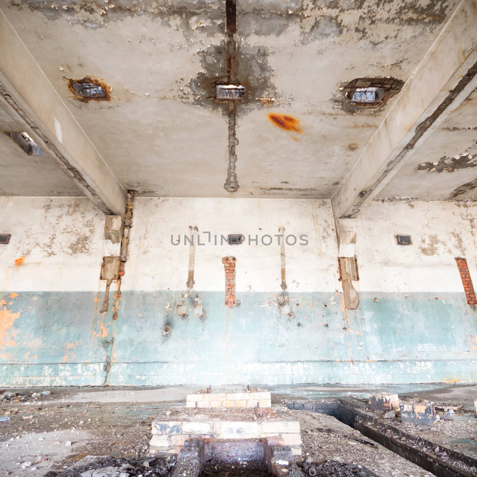 ruins of a very heavily polluted industrial factory, industrial series