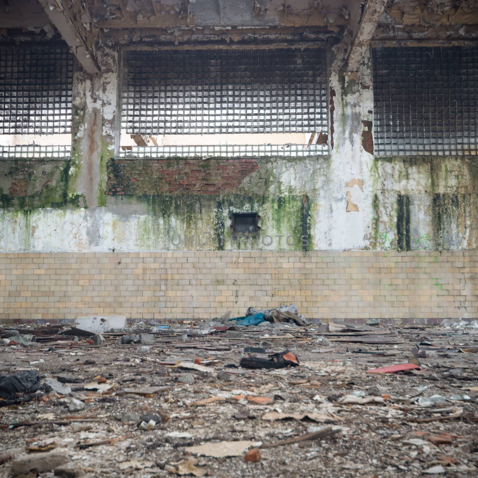 ruins of a very heavily polluted industrial factory, industrial series