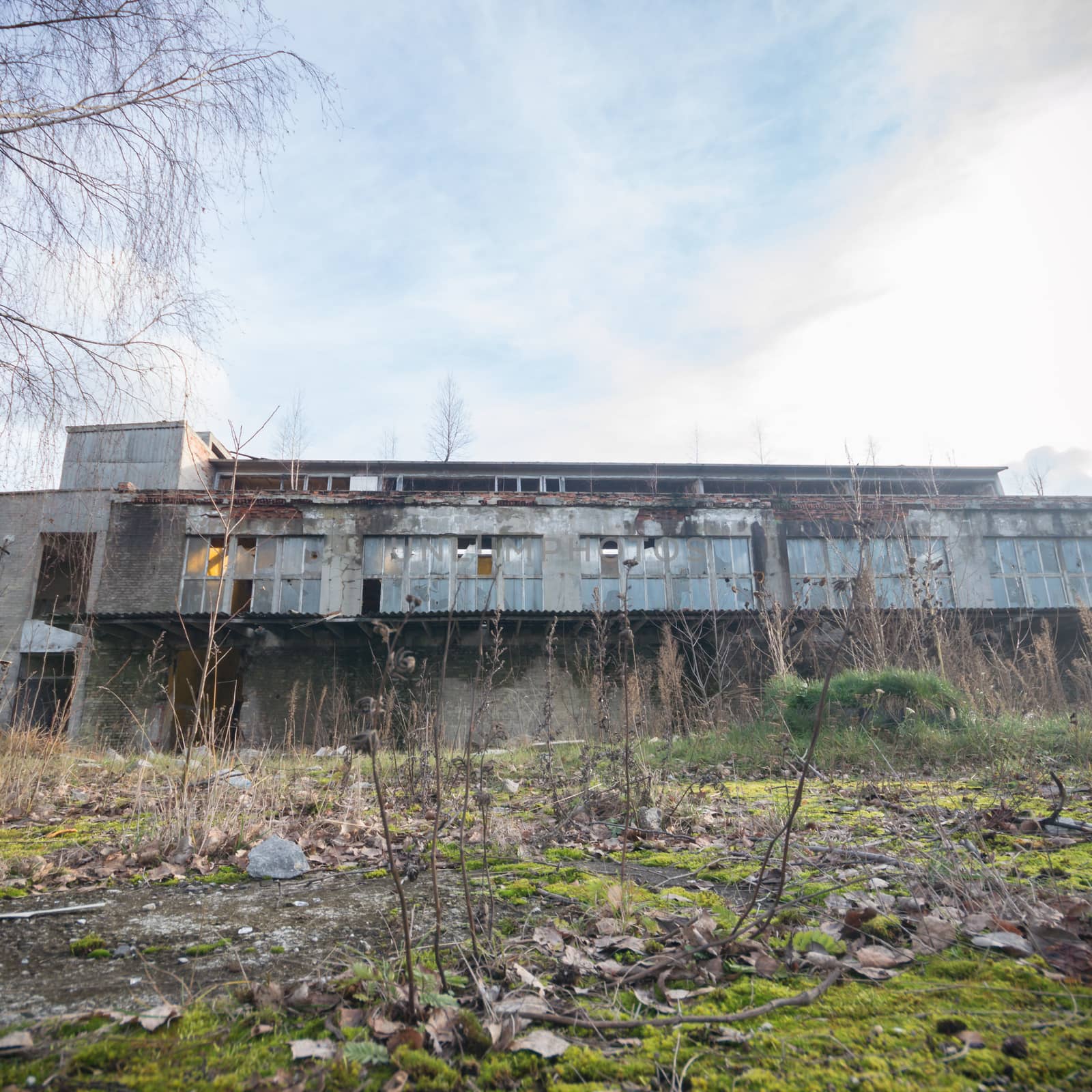 ruins of a very heavily polluted industrial factory, industrial series