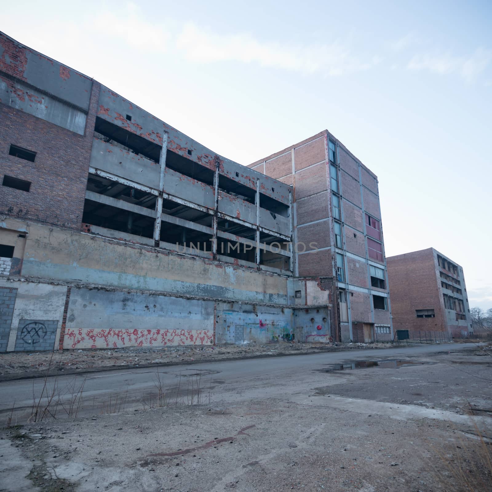 ruins of a very heavily polluted industrial factory, industrial series