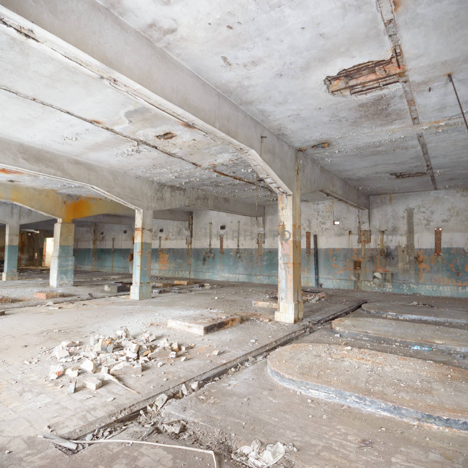 ruins of a very heavily polluted industrial factory, industrial series