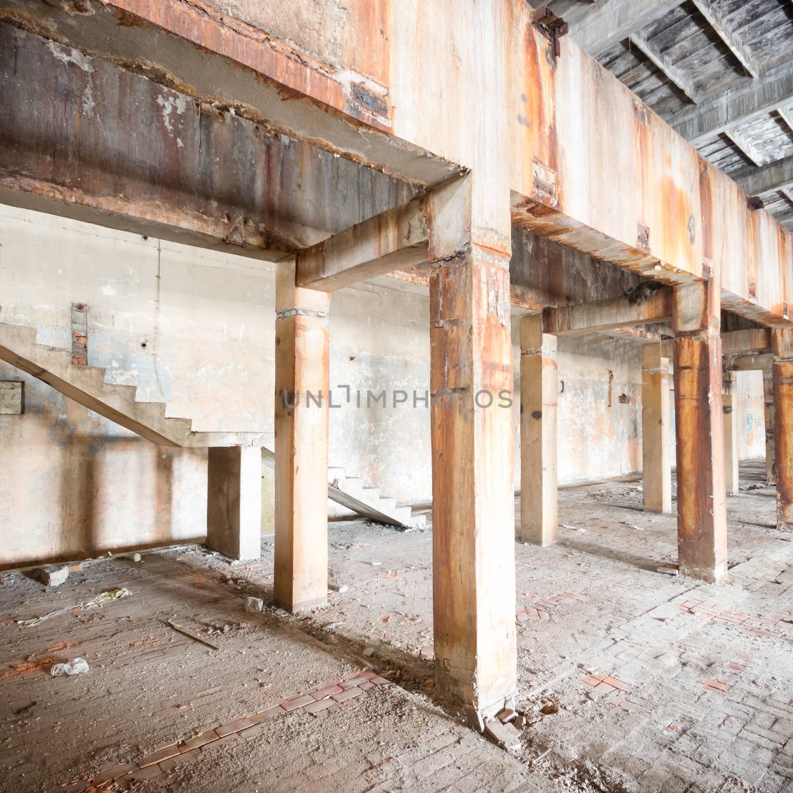 ruins of a very heavily polluted industrial factory, industrial series