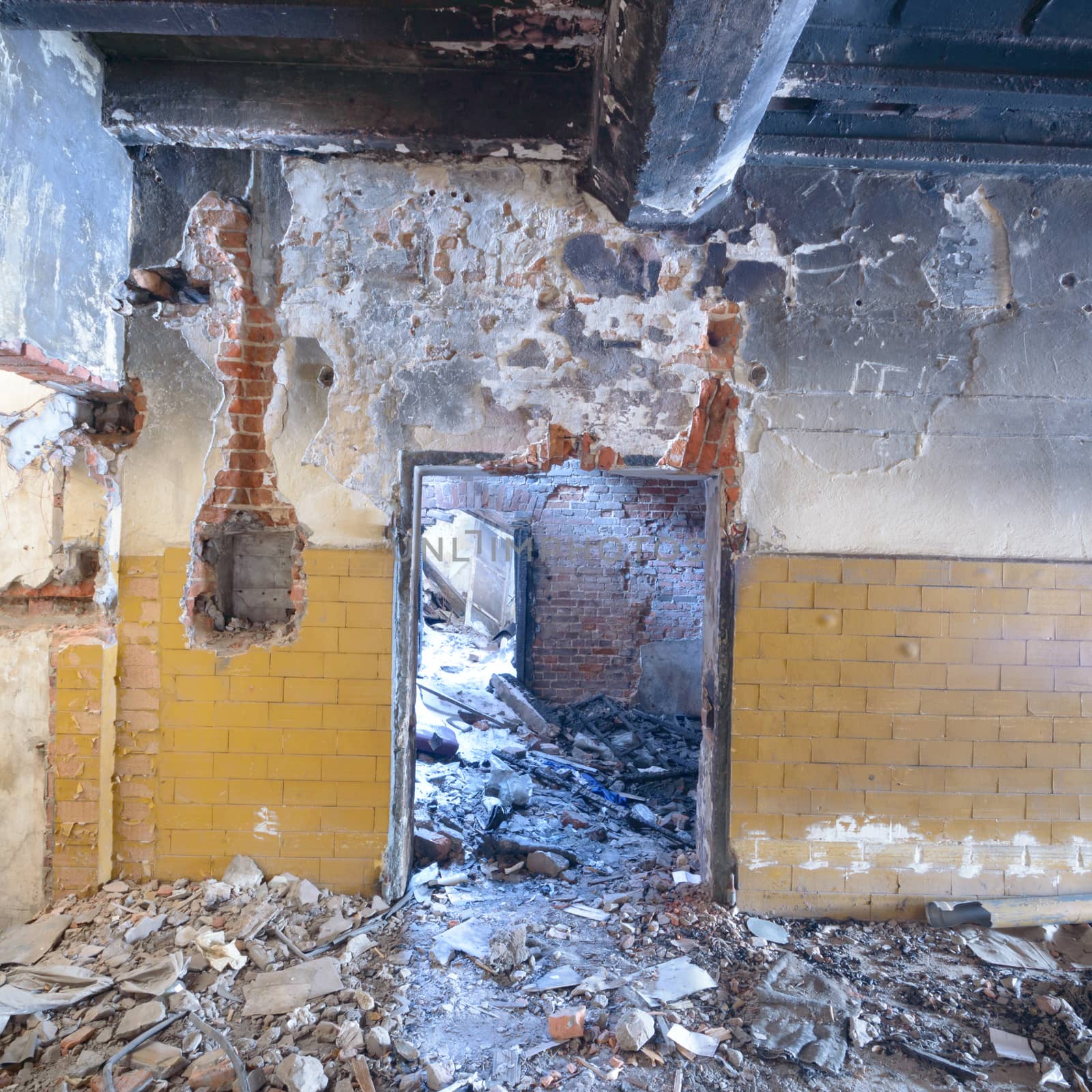 ruins of a very heavily polluted industrial factory, industrial series