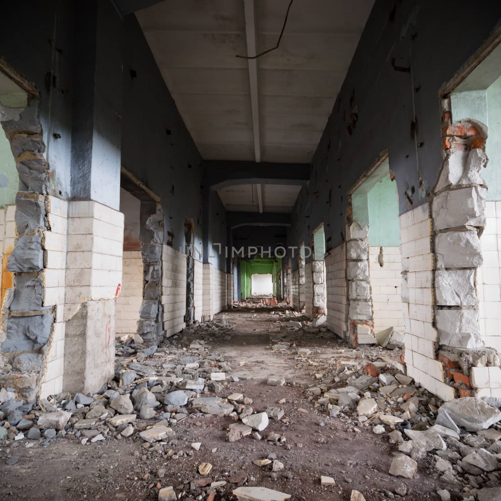 ruins of a very heavily polluted industrial factory, industrial series