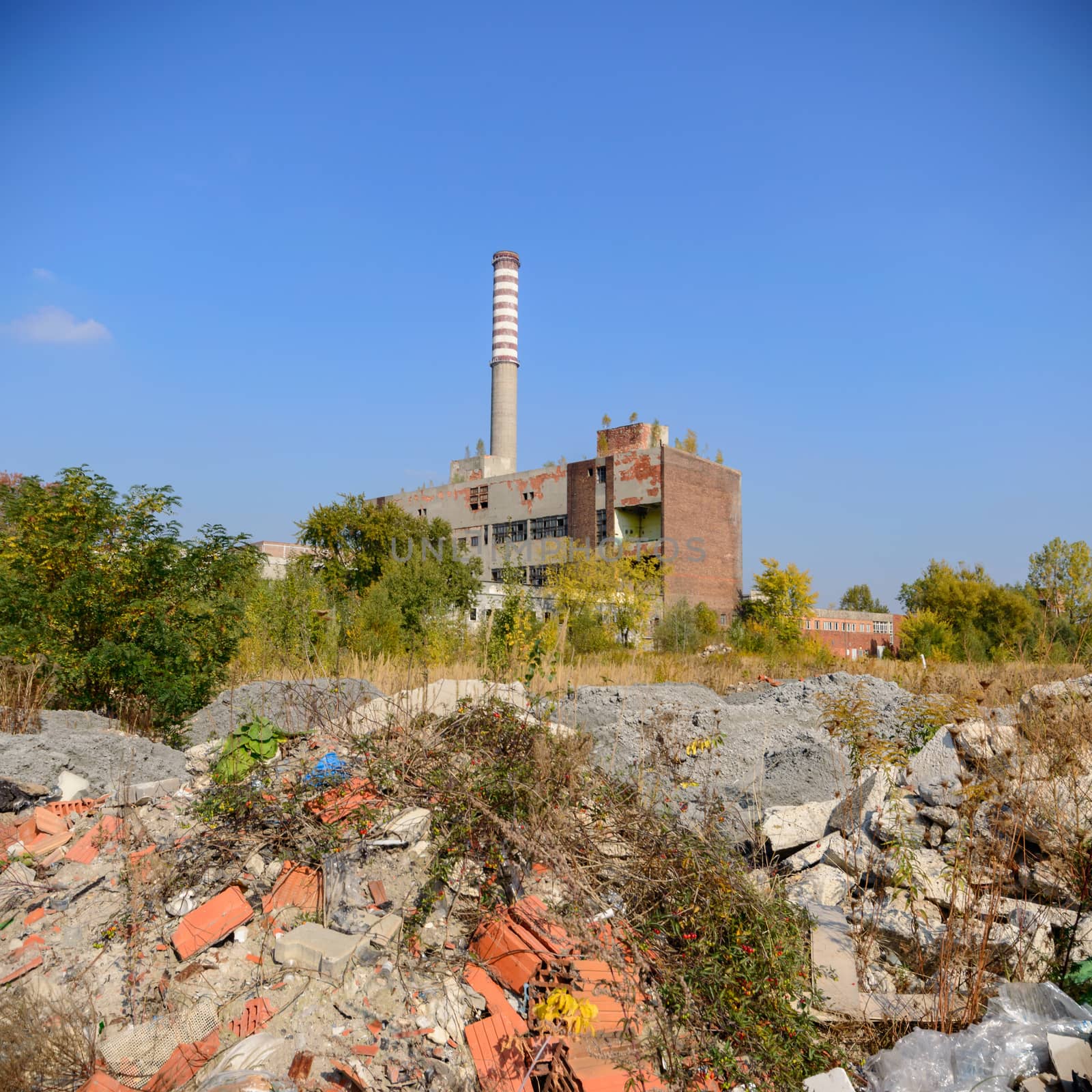ruins of a very heavily polluted industrial factory, industrial series