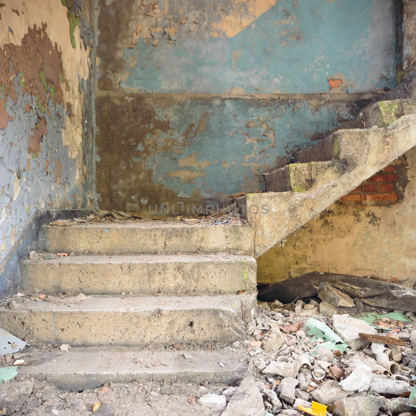ruins of a very heavily polluted industrial factory, industrial series