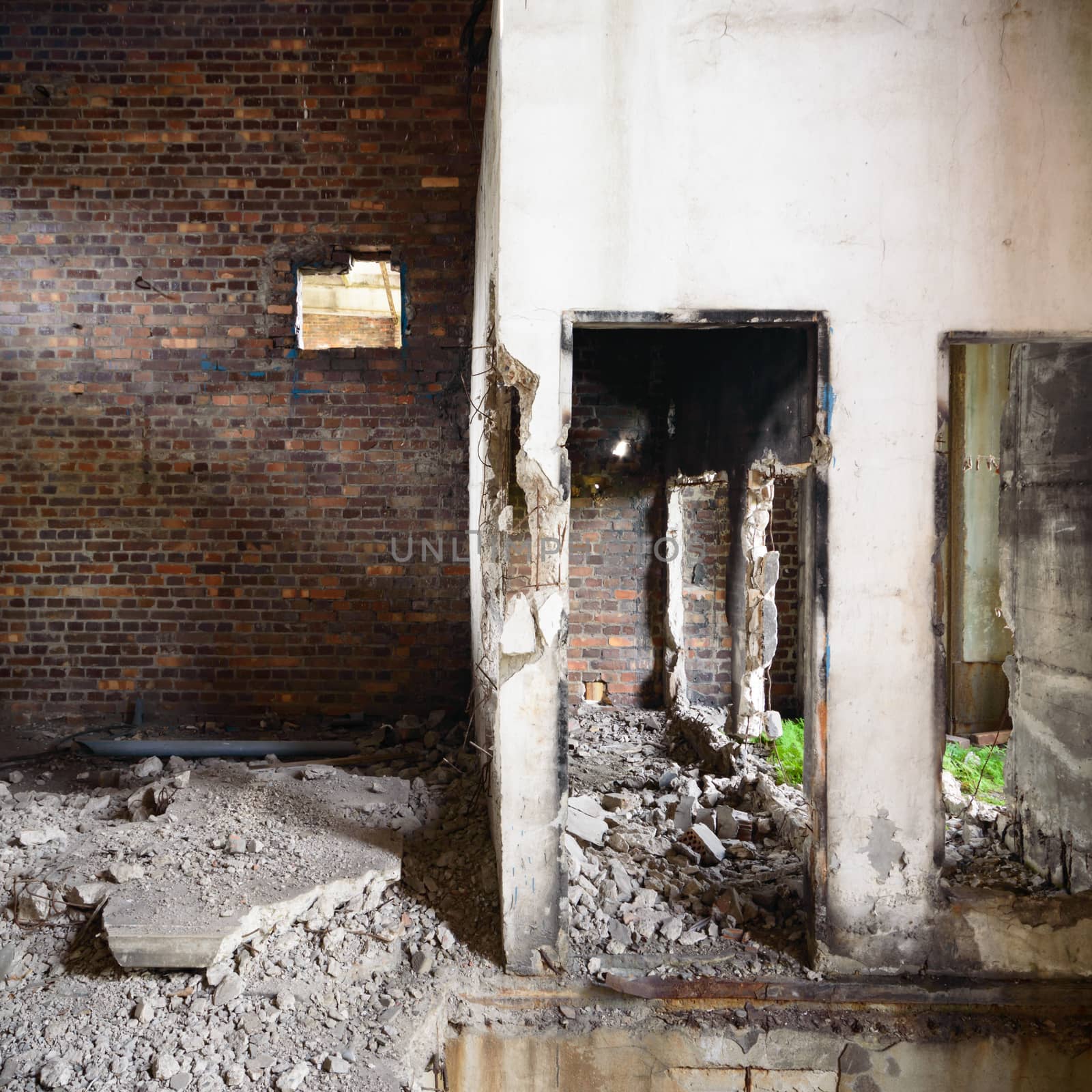 ruins of a very heavily polluted industrial factory, industrial series