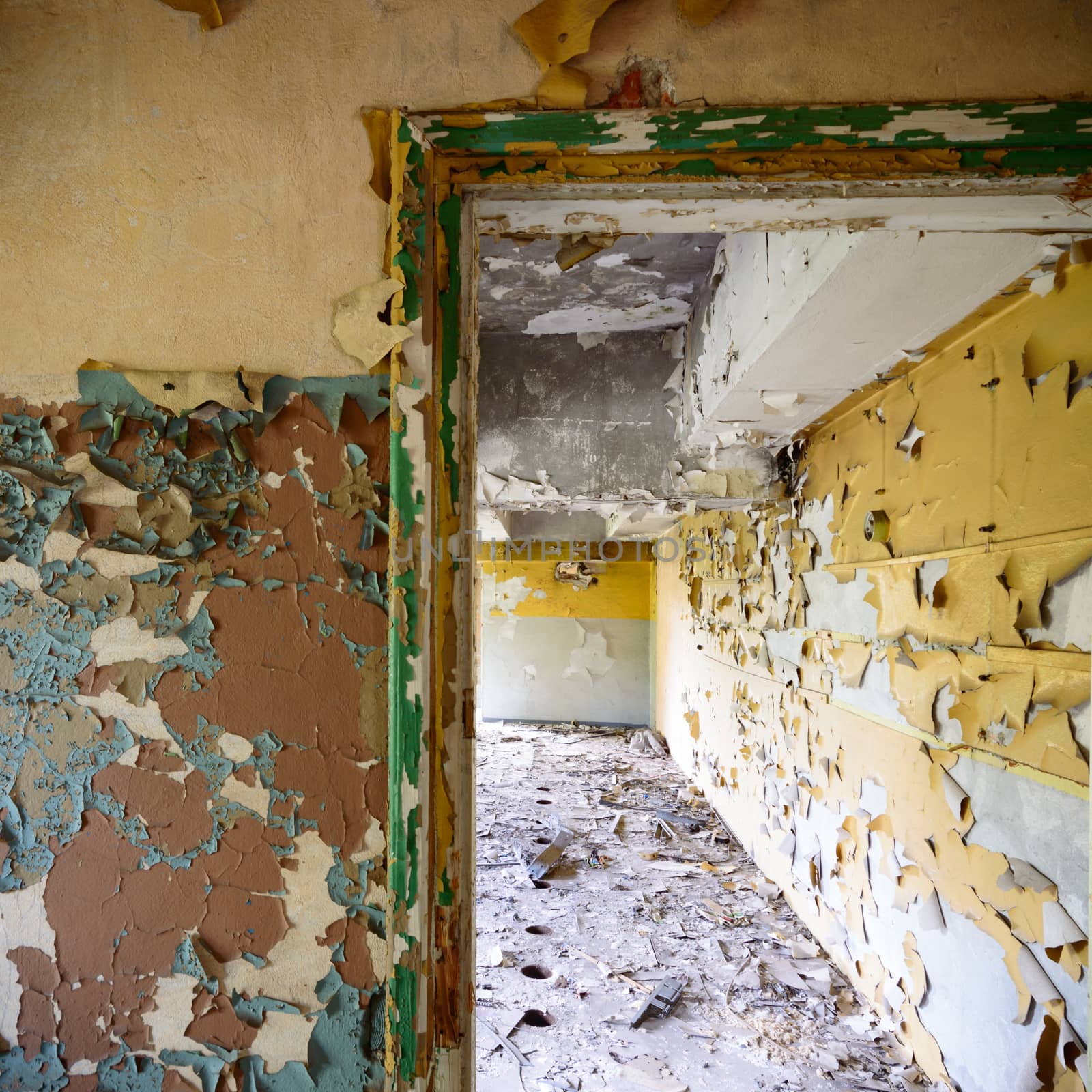 ruins of a very heavily polluted industrial factory, industrial series