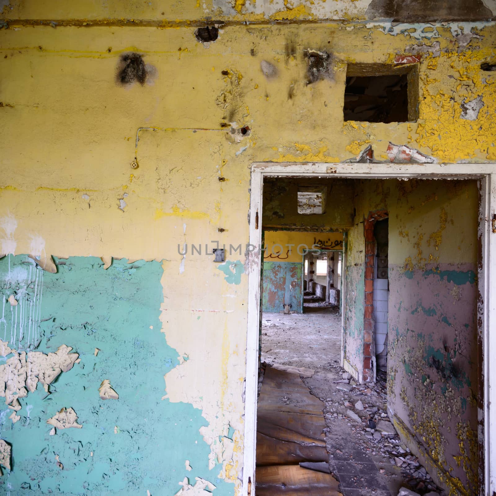 ruins of a very heavily polluted industrial factory, industrial series