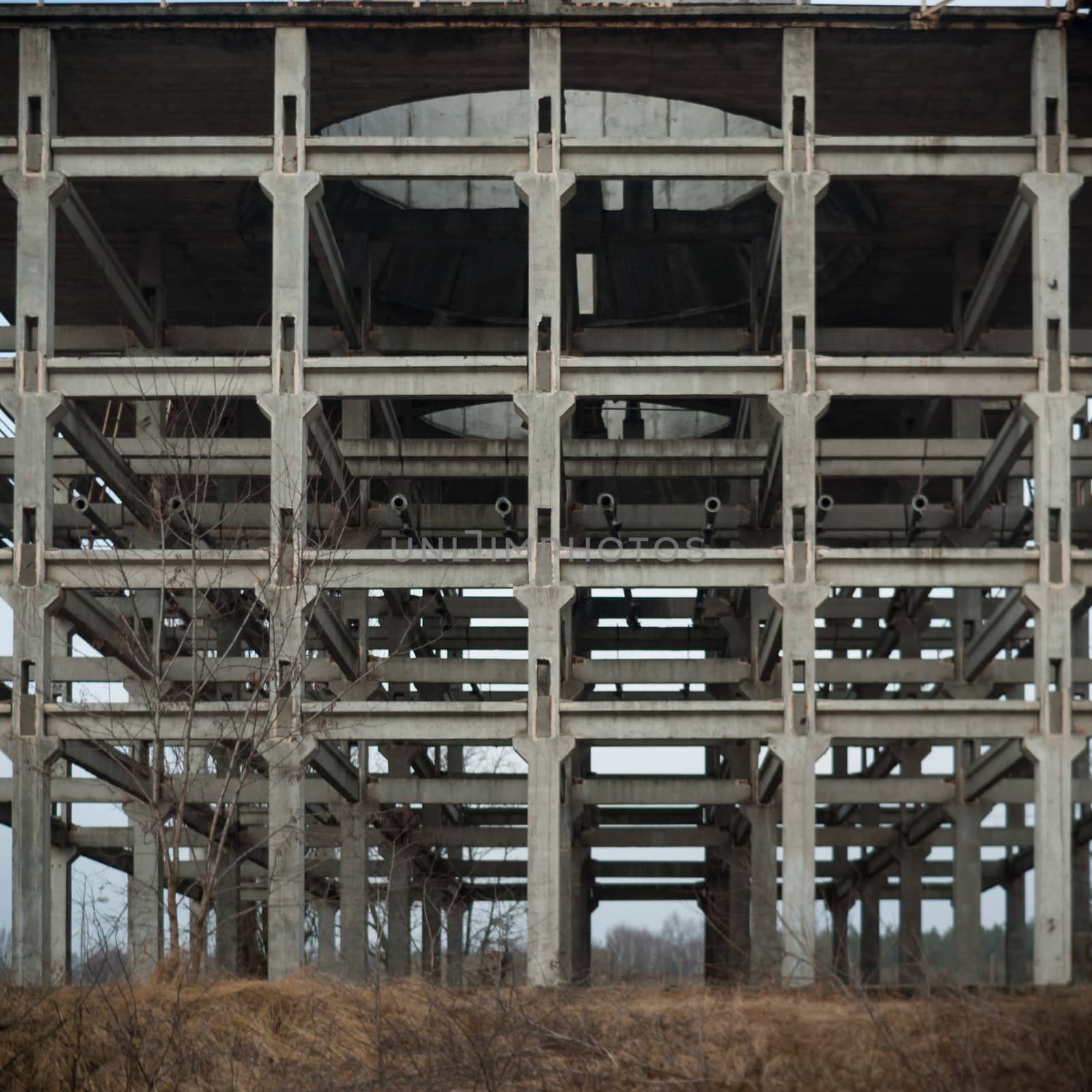 ruins of a very heavily polluted industrial factory, industrial series