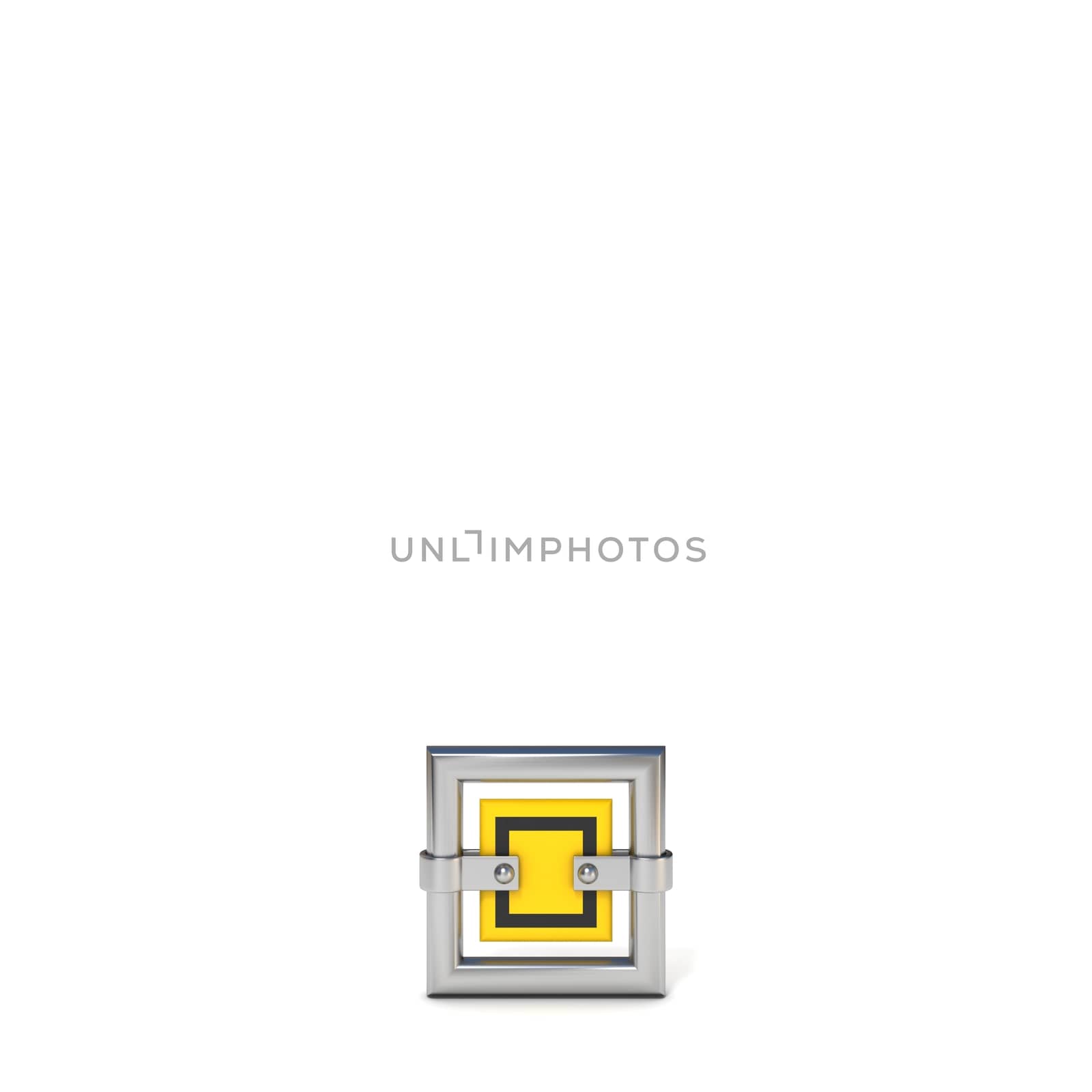 Framed traffic road sign PERIOD 3D render illustration isolated on white background