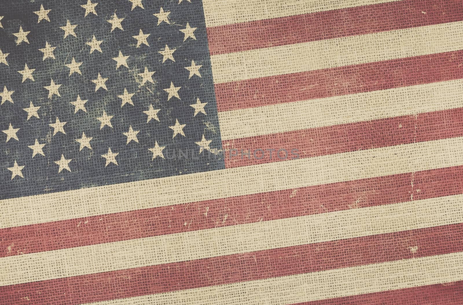 American Flag Canvas Background Illustration. United States Flag Backdrop.
