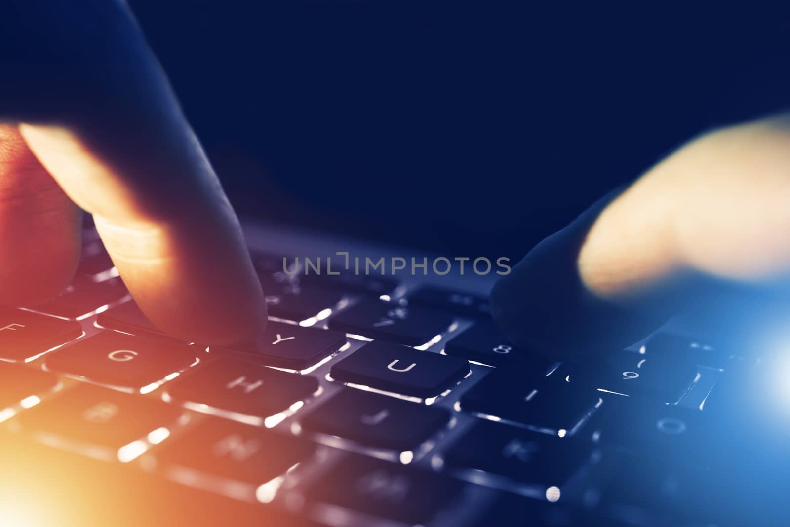 Laptop Computer Works Concept. Computer Technologies.