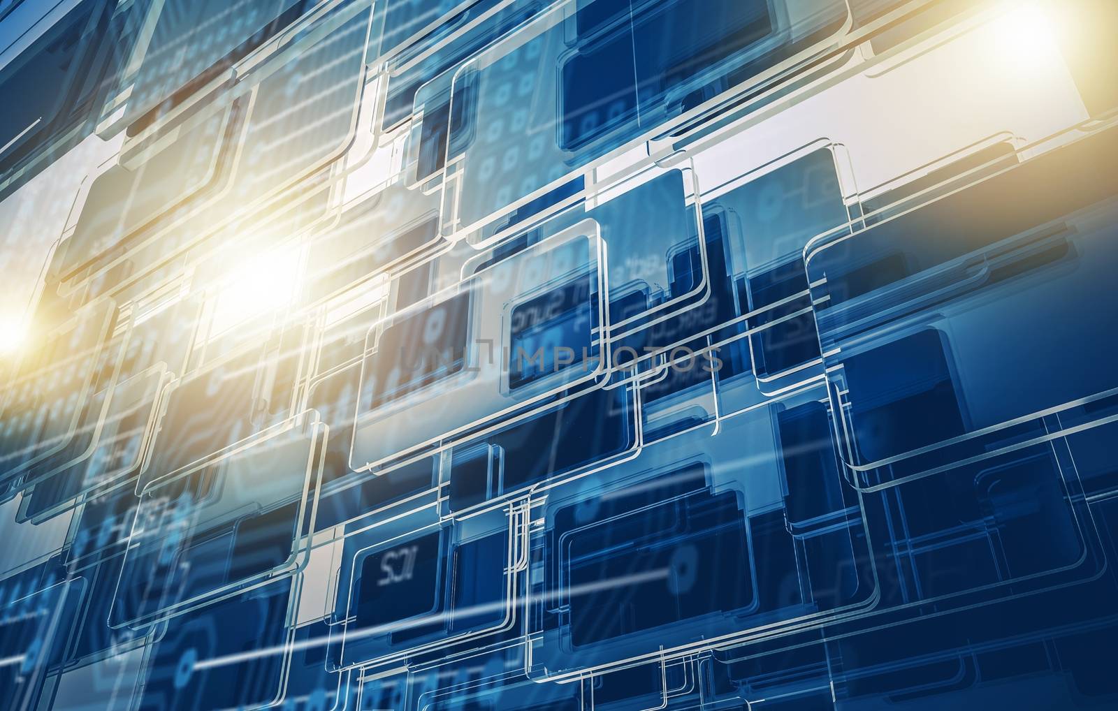 Computer Technologies and Streaming Media Abstract 3D Rendered Illustration.