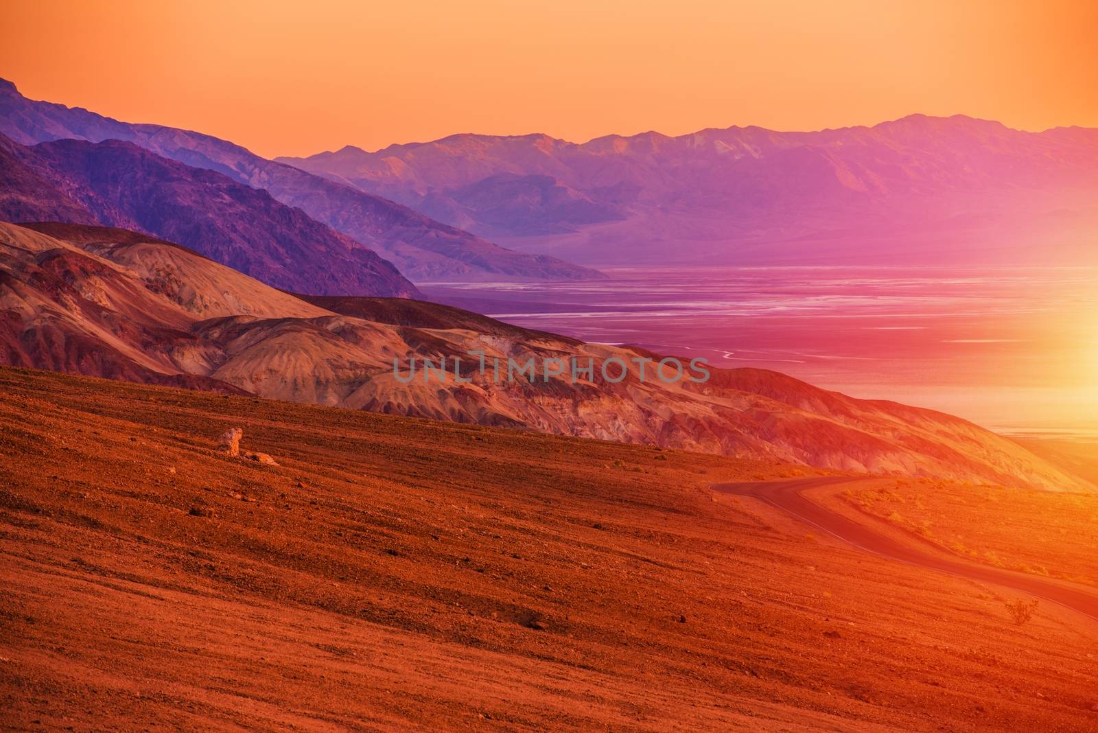 Sunset Scenery of Death Valley. California, United States.