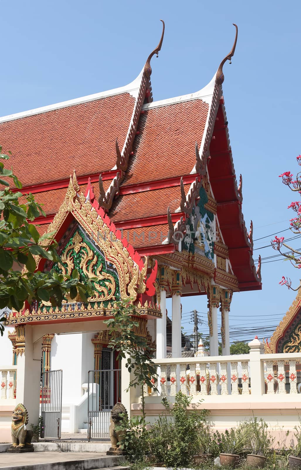 Detail of a Buddhist temple in Bangkok, Thailand