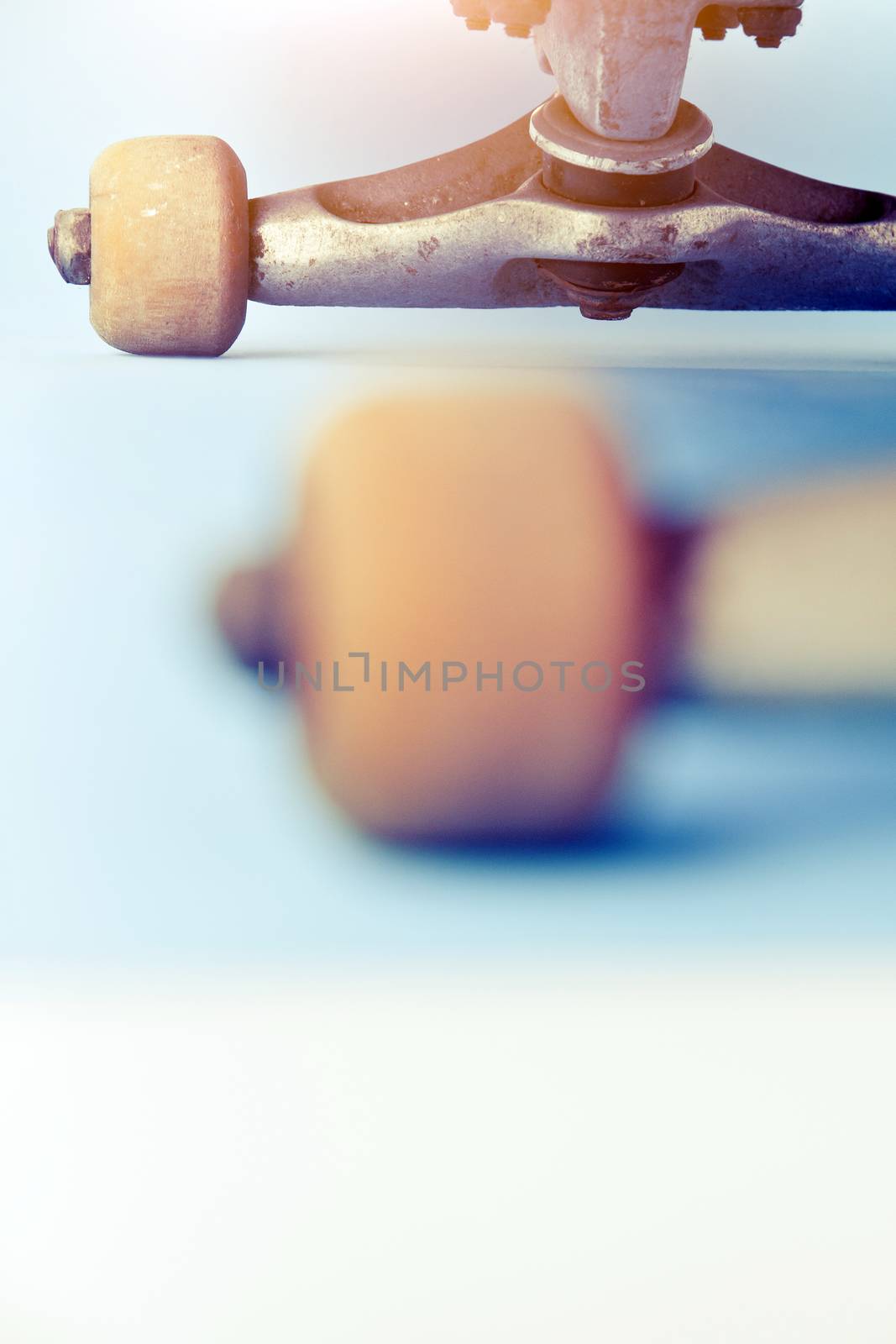 Close-up image of skateboard