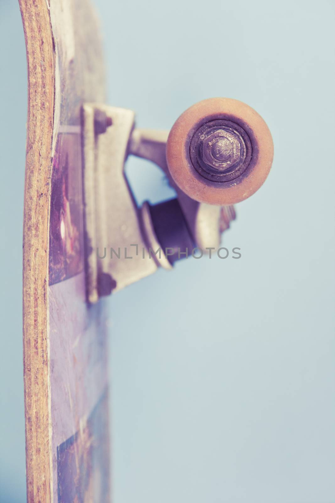 Close-up image of skateboard