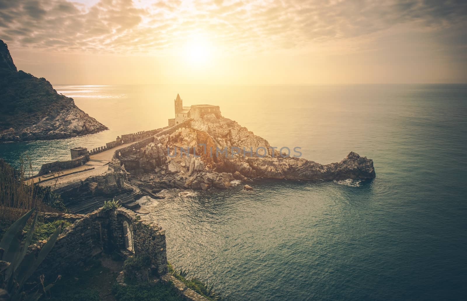 Roman Catholic Church of St. Peter in Lazzaro Spallanzani, Portovenere, Italy. Province of La Spezia.