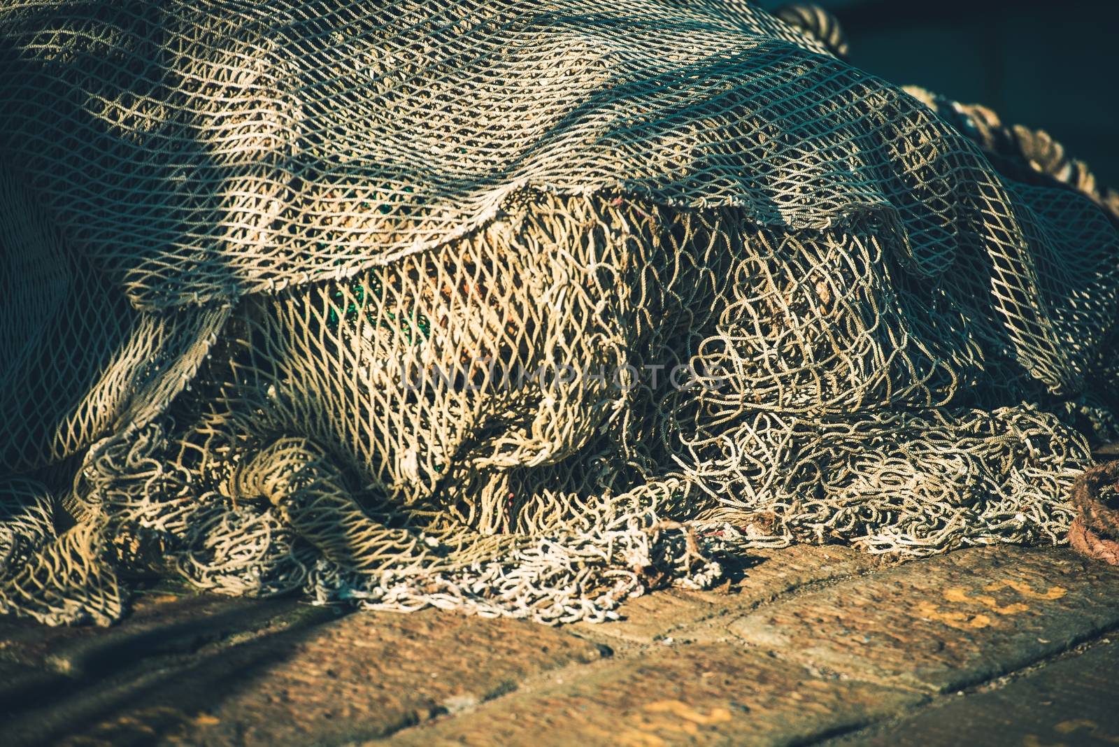 Fishing Village Nets. Fishing Industry Concept Photo. 