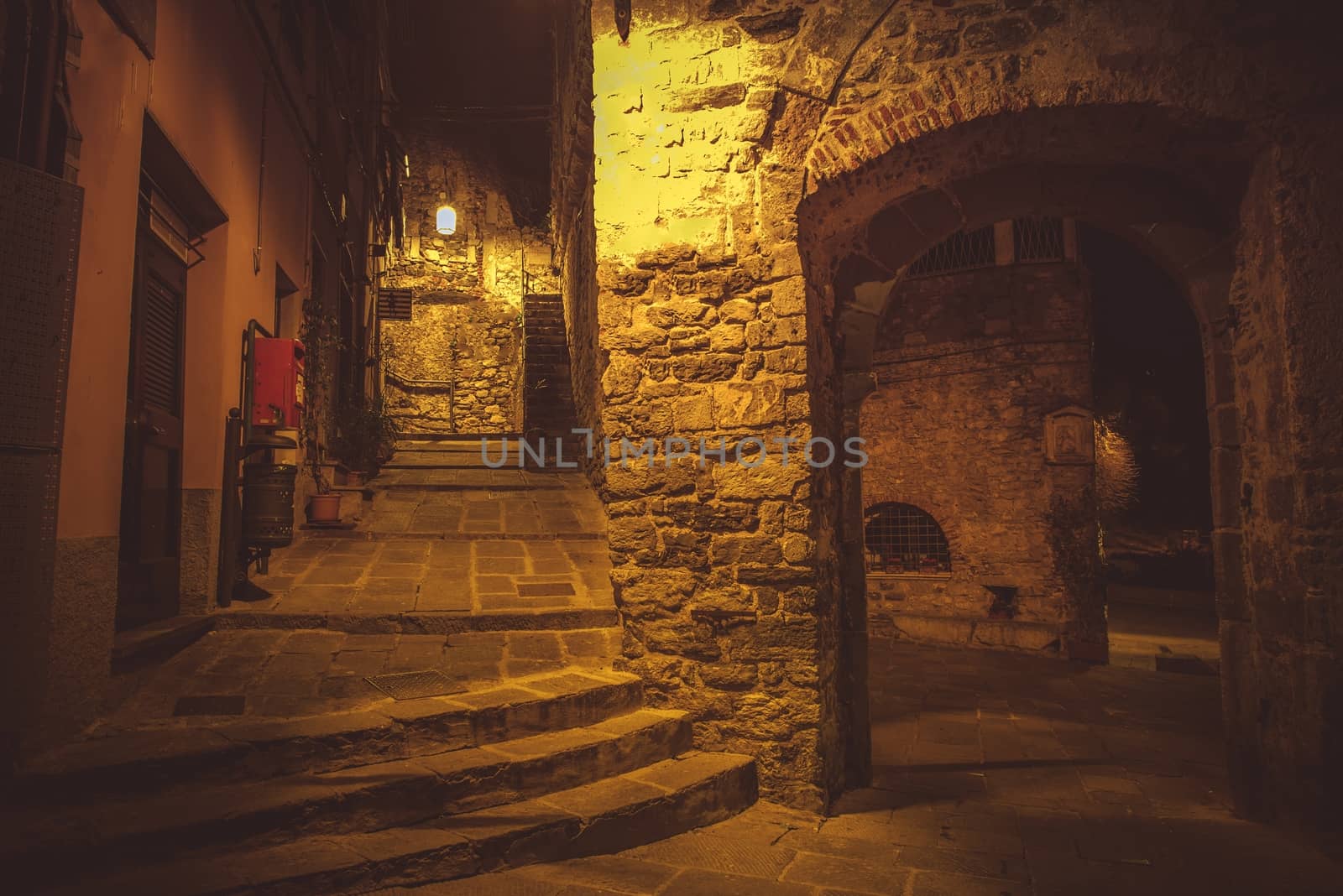 Walking Around Porto Venere Village at Night. Portovenere Architecture, Liguria Italy. 