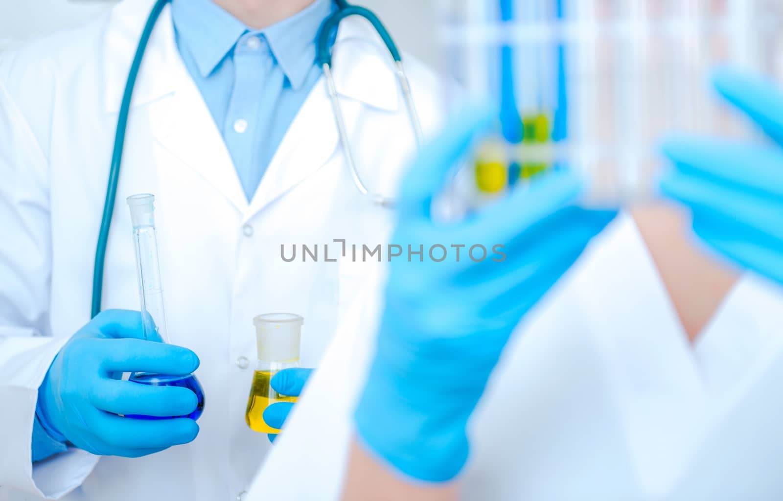 Pharmaceutical Lab Tests. Laboratory Technicians in the Testing Room.