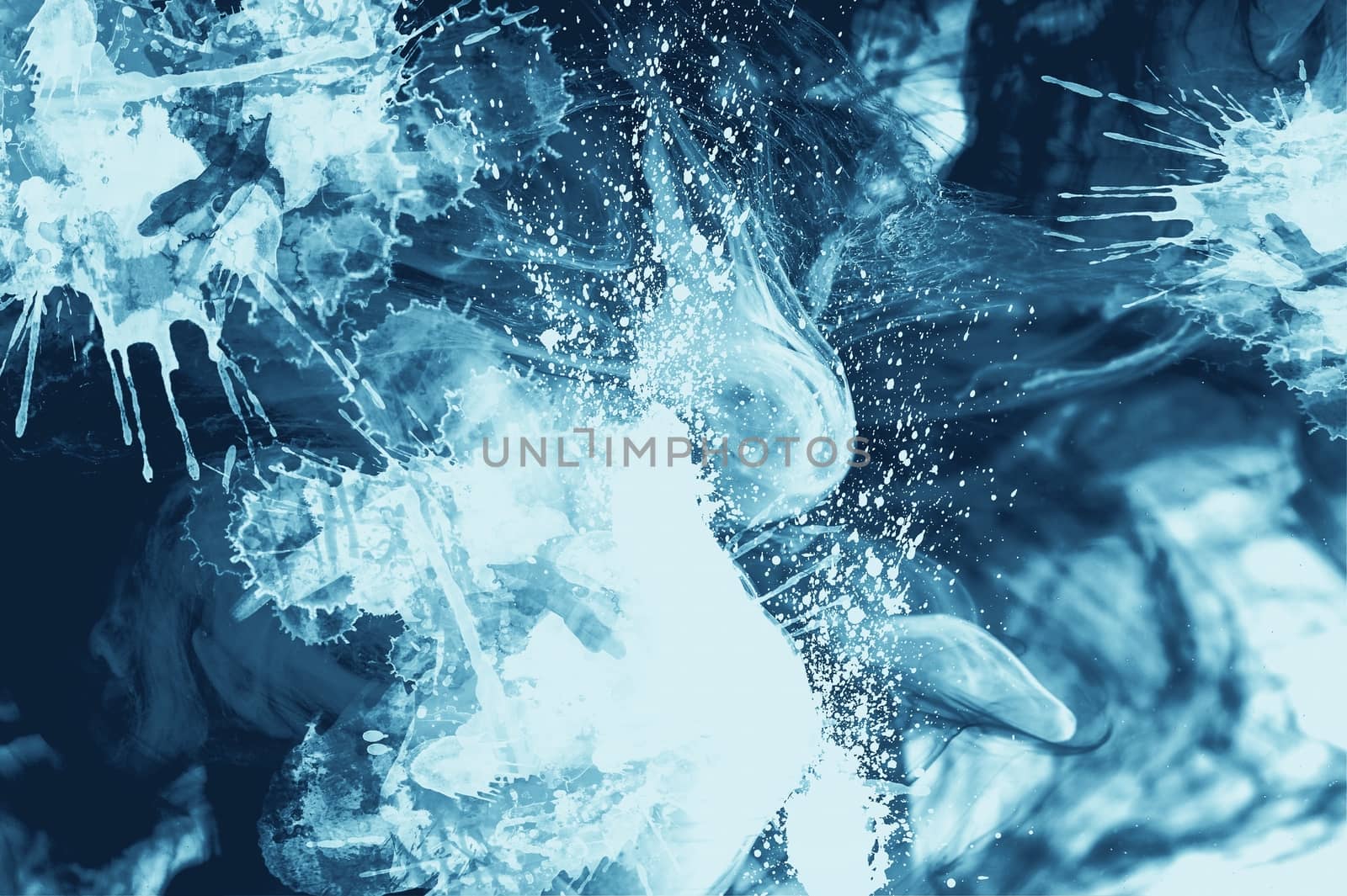 Abstract Blue Splashy Background Illustration.
