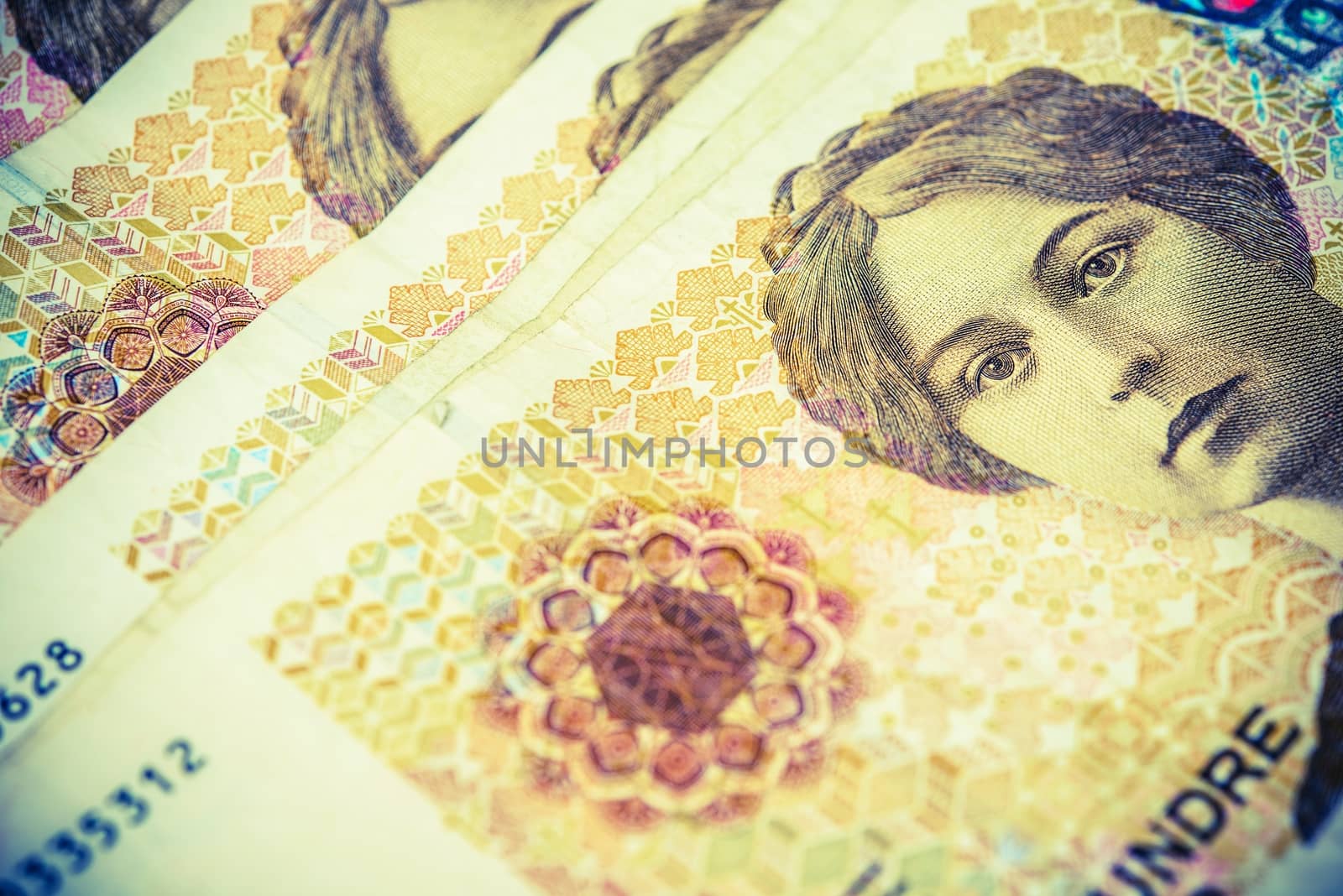 Banknotes of Norway Currency. Norwegian Krone Banknotes Closeup Photo.