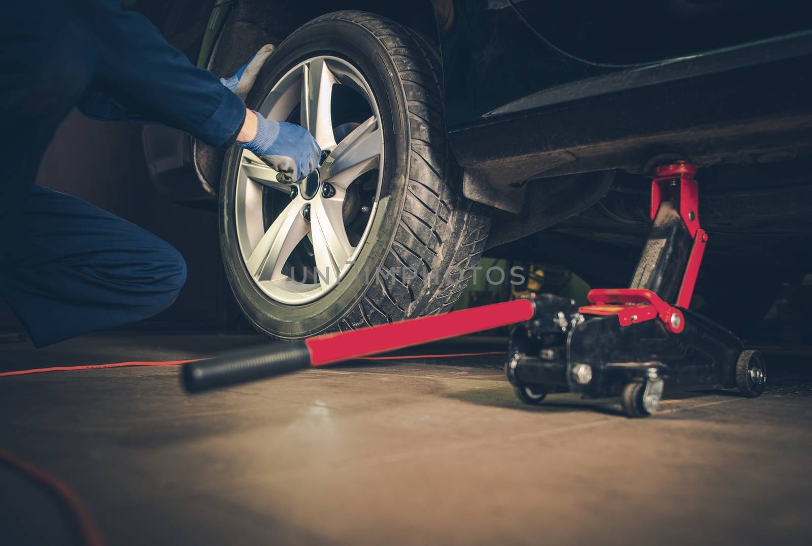Auto Service. Car Tire Replacement and Maintenance. 