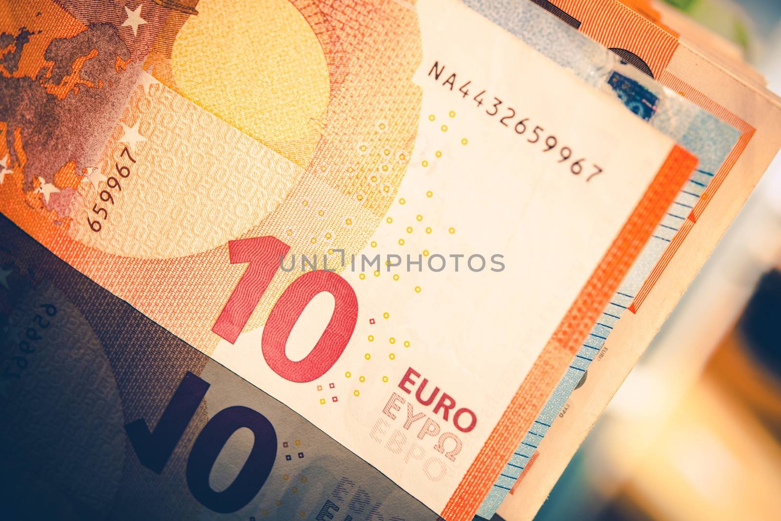 European Euro Cash Money Concept Closeup Photo. Euro Economy Concept.