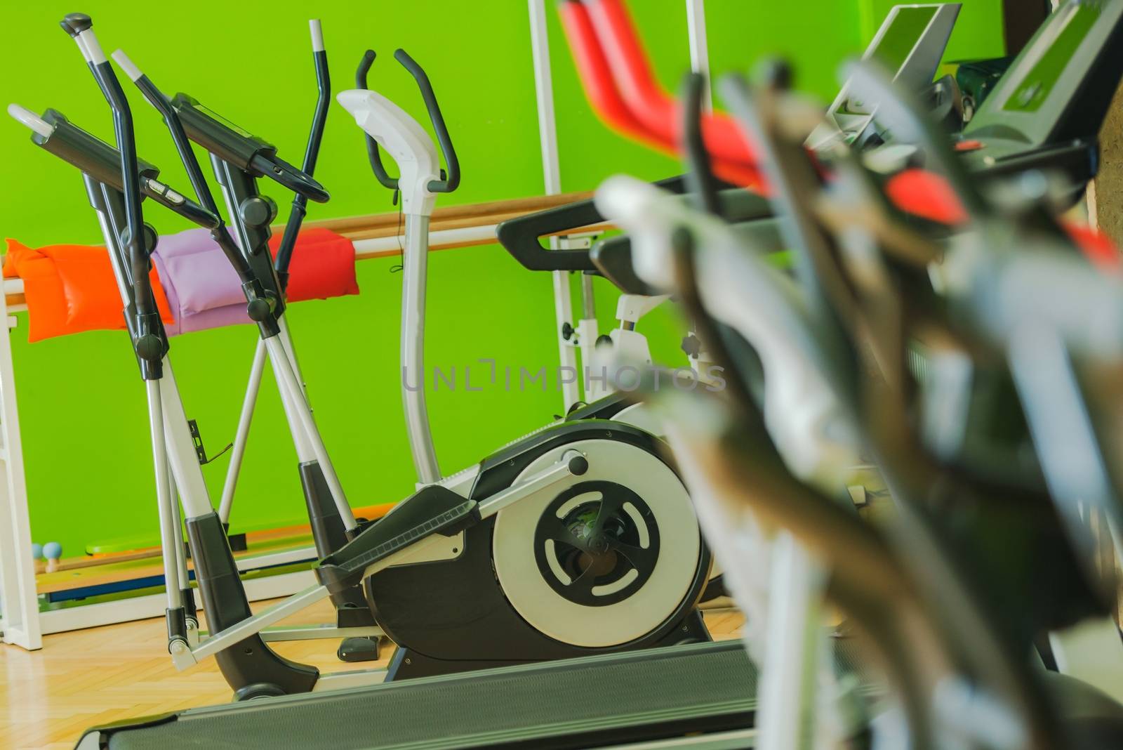 Huge Amount of Fitness Equipment in the Empty Fitness Center.