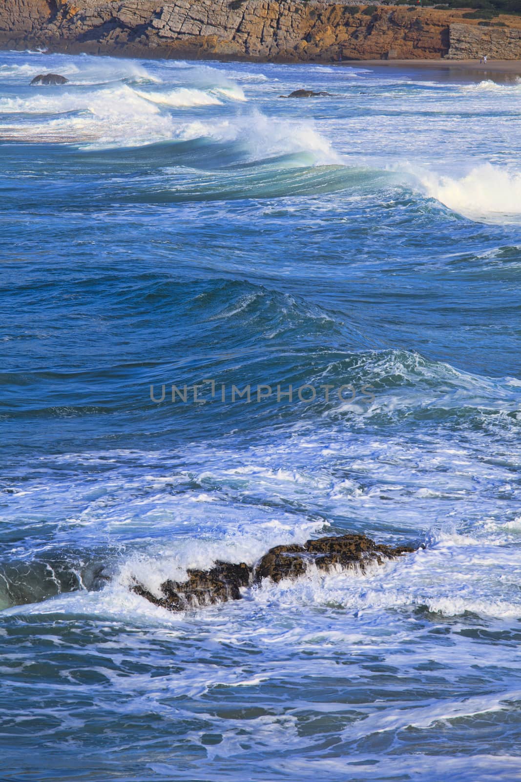Rocky Coast Extending into the Sea