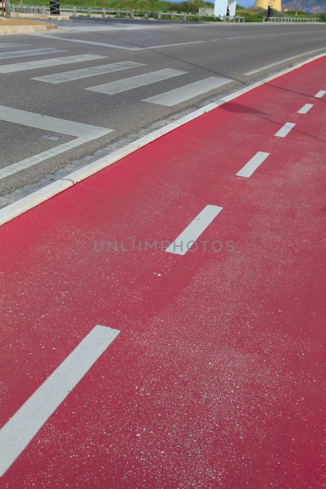 Red bicycle path