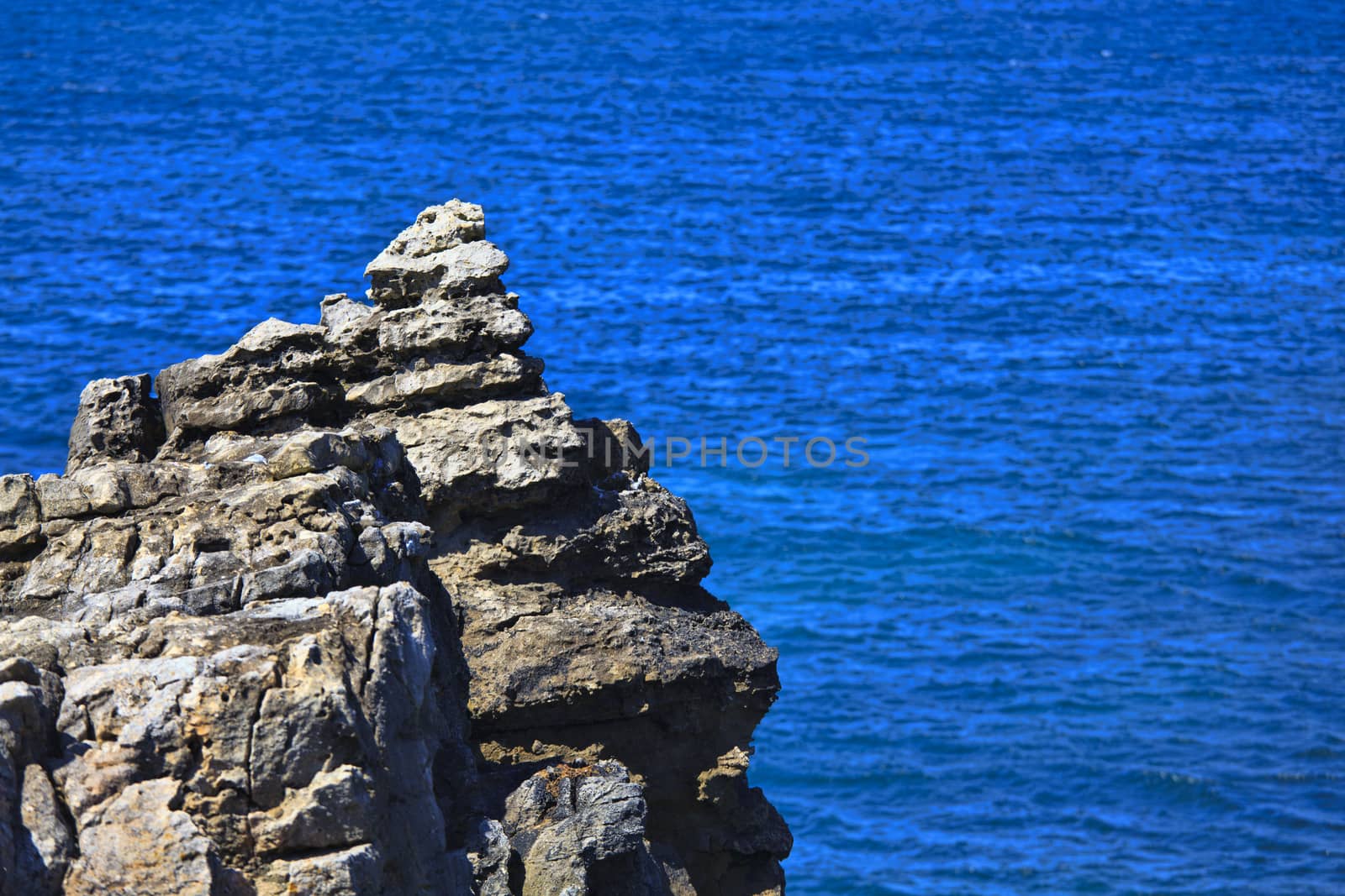 Rocky Coast Extending into the Sea